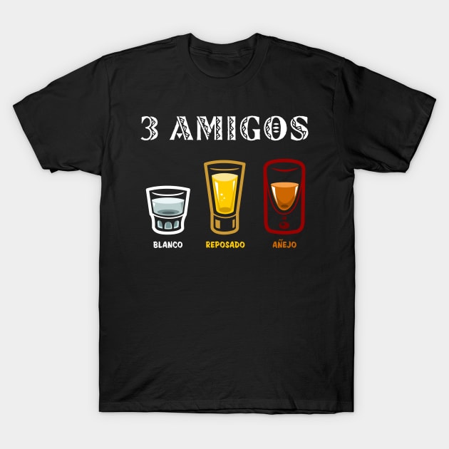 3 Amigos Tequila shots T-Shirt by CartoonCapo